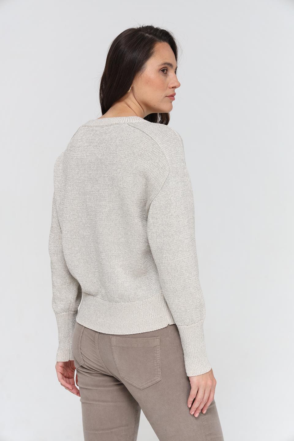 Пуловер Oui бежевый с люрексом