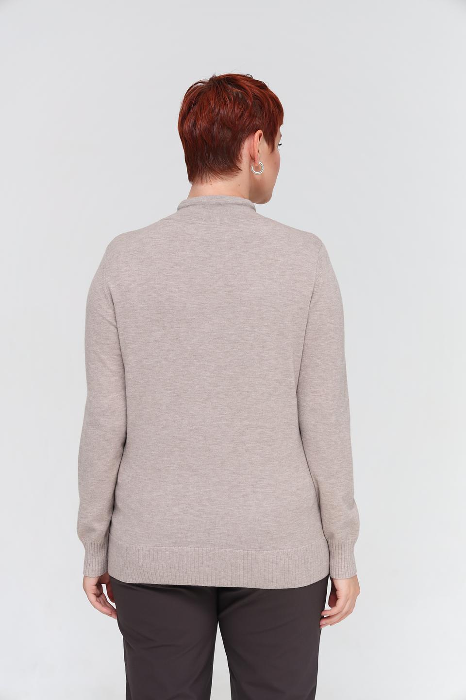 Пуловер Lebek с воротником-стойкой бежевый