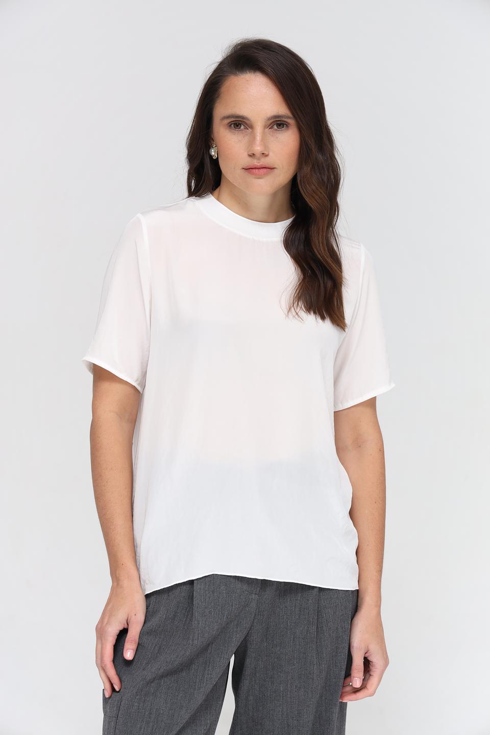 Блуза Luisa Cerano белая с коротким рукавом