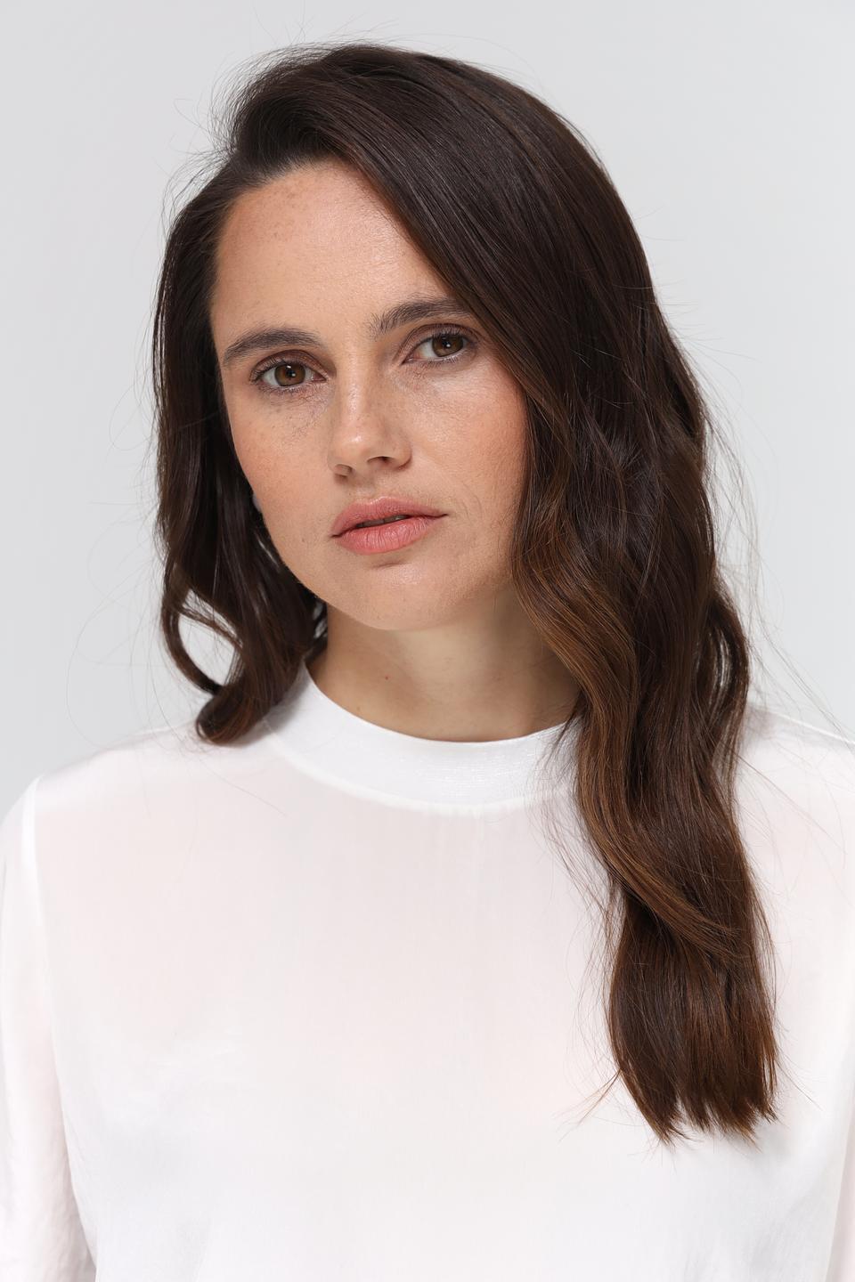 Блуза Luisa Cerano белая с коротким рукавом