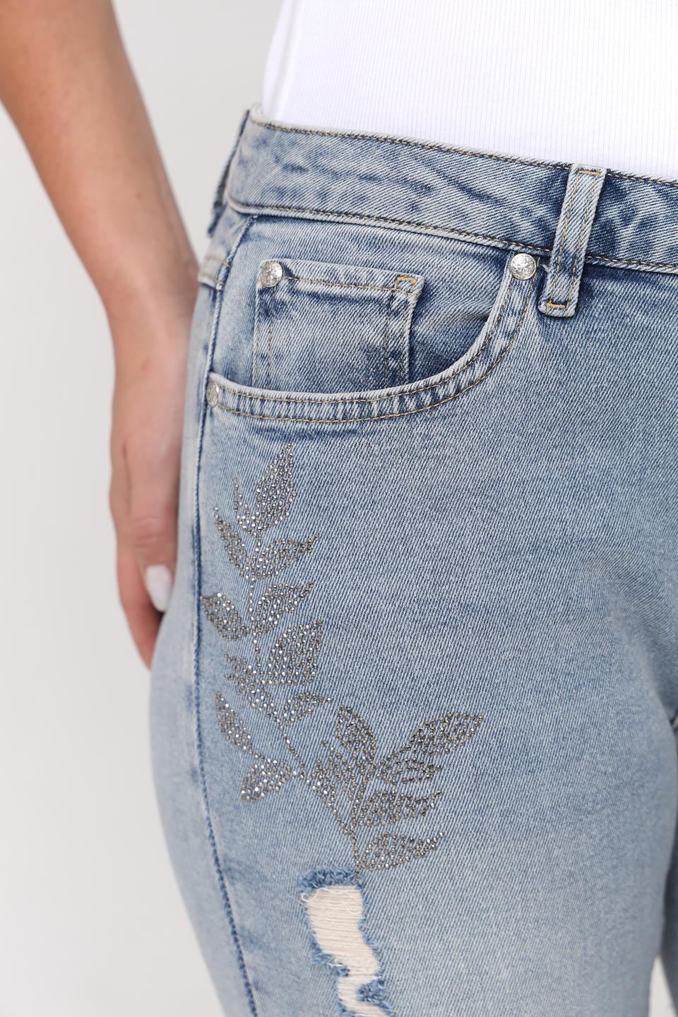 Джинсы Monari с вышивкой голубые