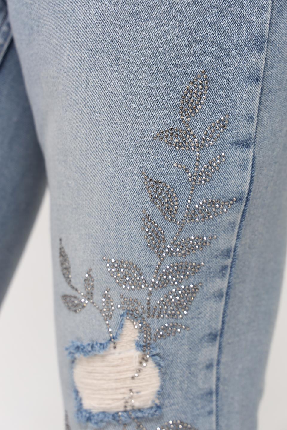 Джинсы Monari с вышивкой голубые