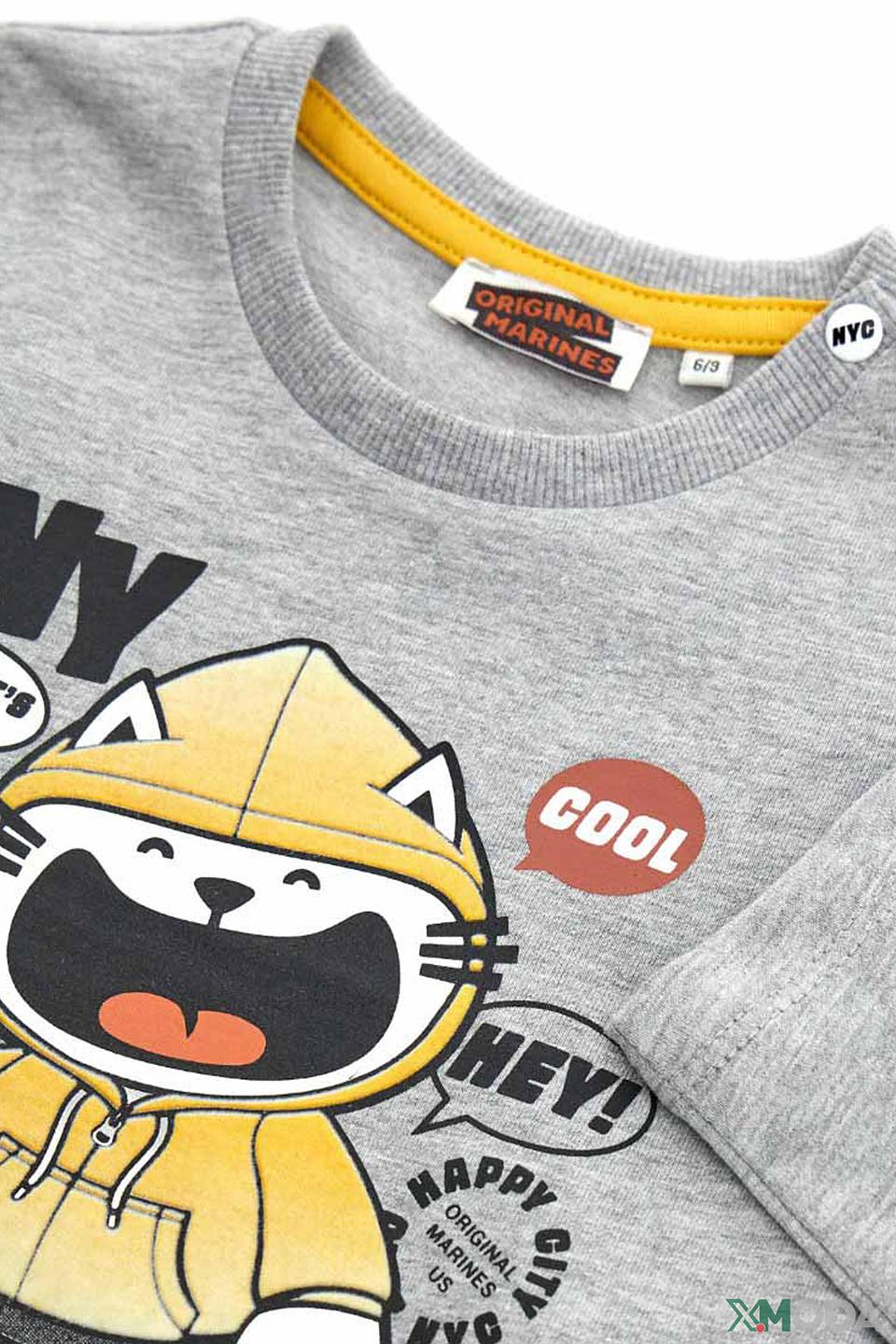 Футболка Original Marines серая с принтом