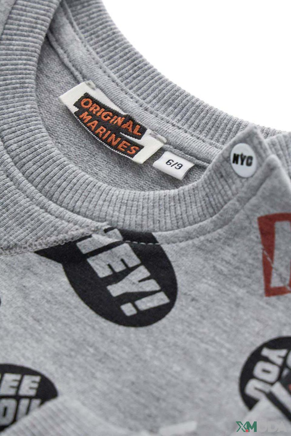 Свитшот Original Marines серый с принтом