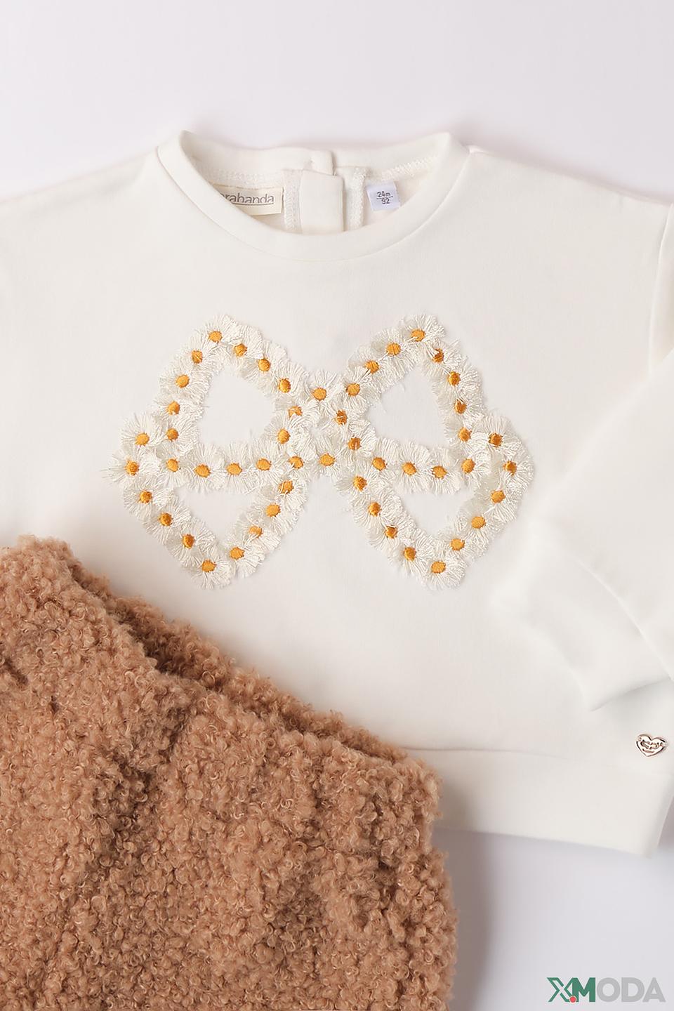 Джемпер Sarabanda с бантиком кремовый