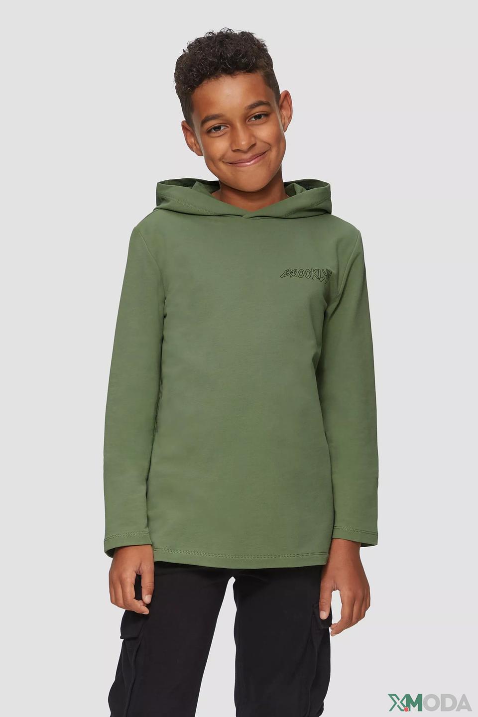 Толстовка s.Oliver зелёная с принтом