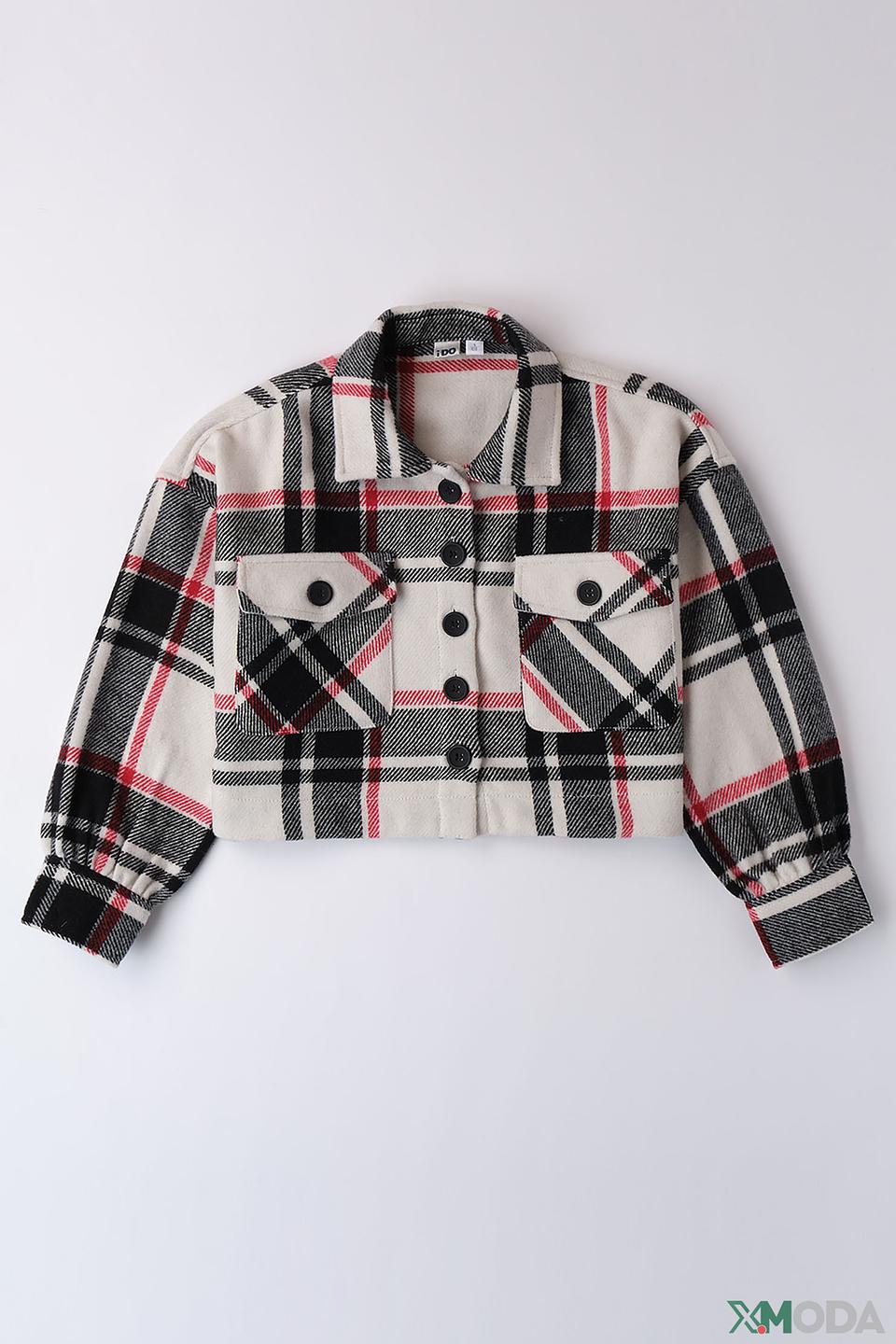 Блуза Ido клетка дев. красный
