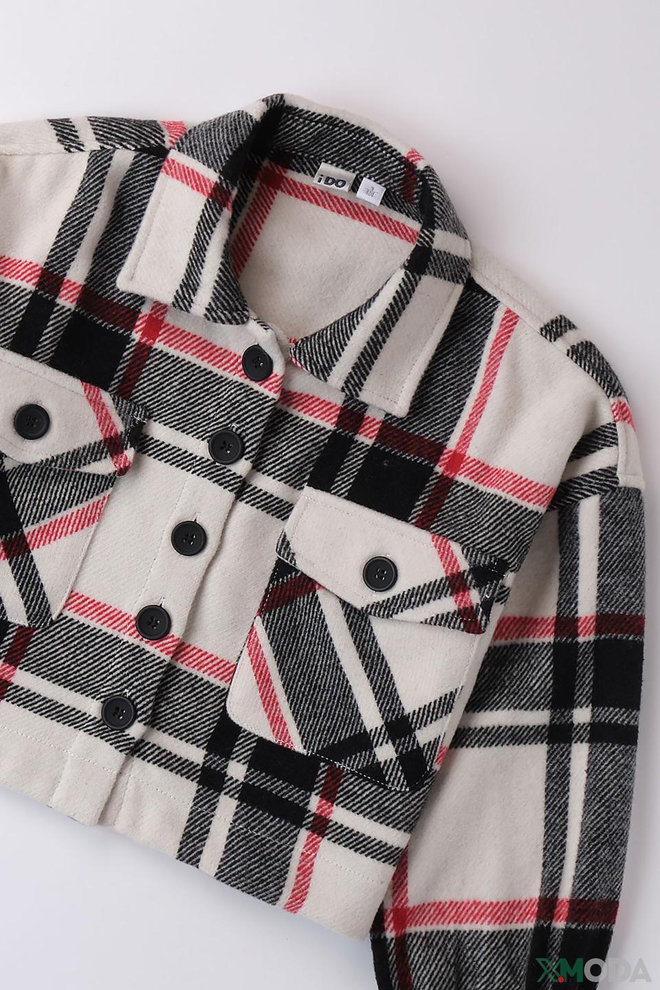 Блуза Ido клетка дев. красный