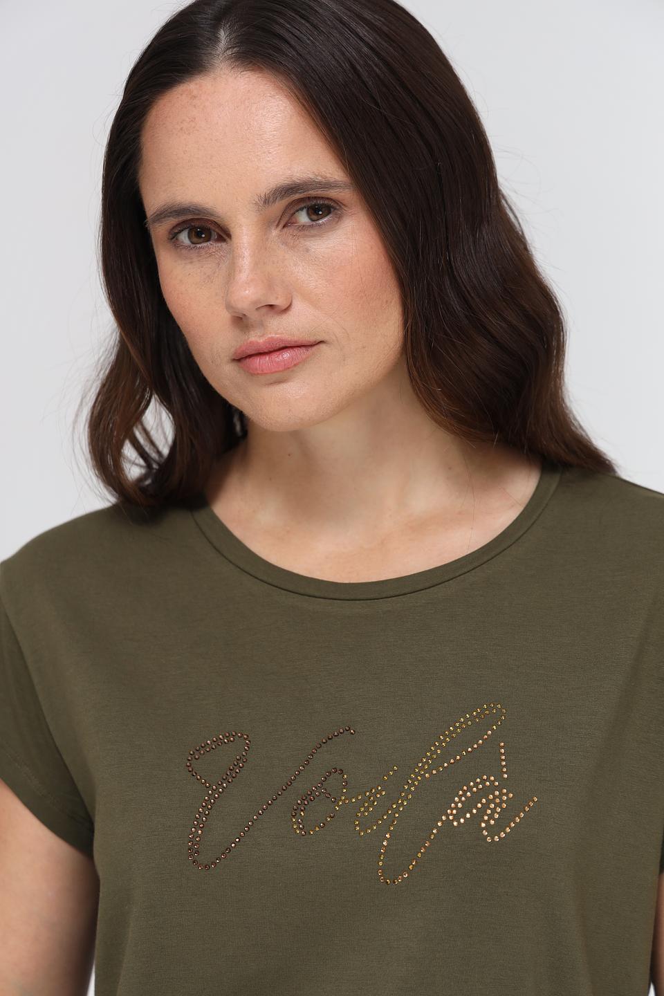 Футболка More and More с логотипом хаки