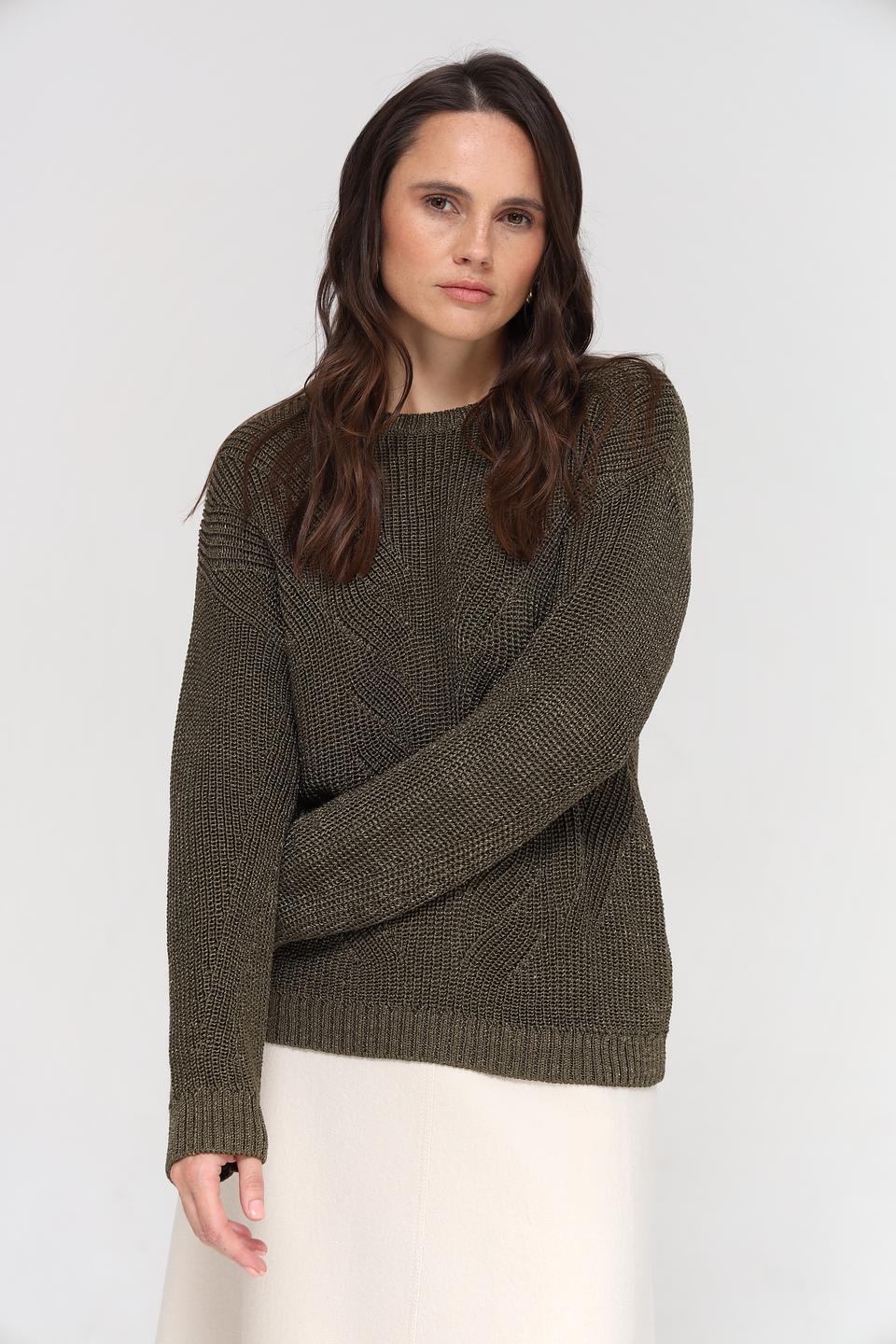 Пуловер More and More оливковый