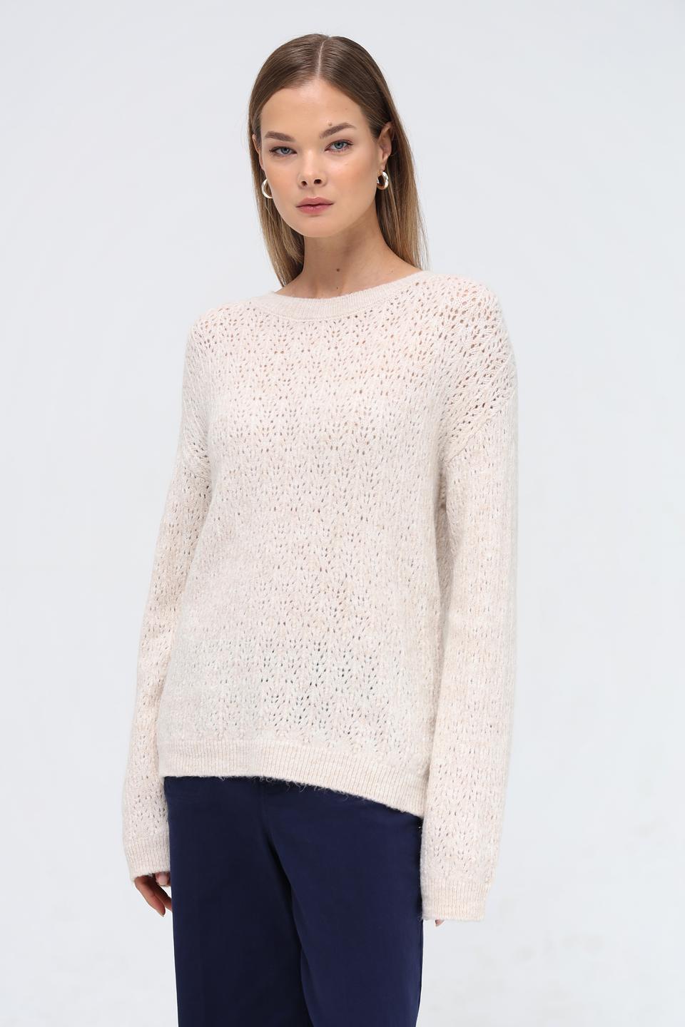 Пуловер More and More ажурный бежевый