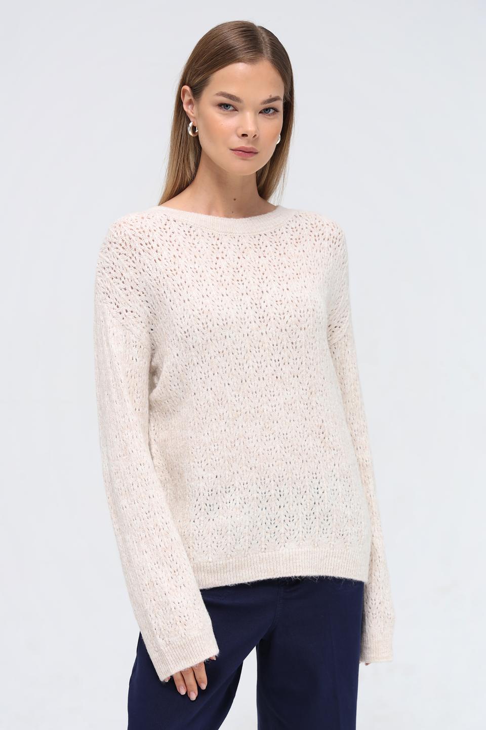 Пуловер More and More ажурный бежевый