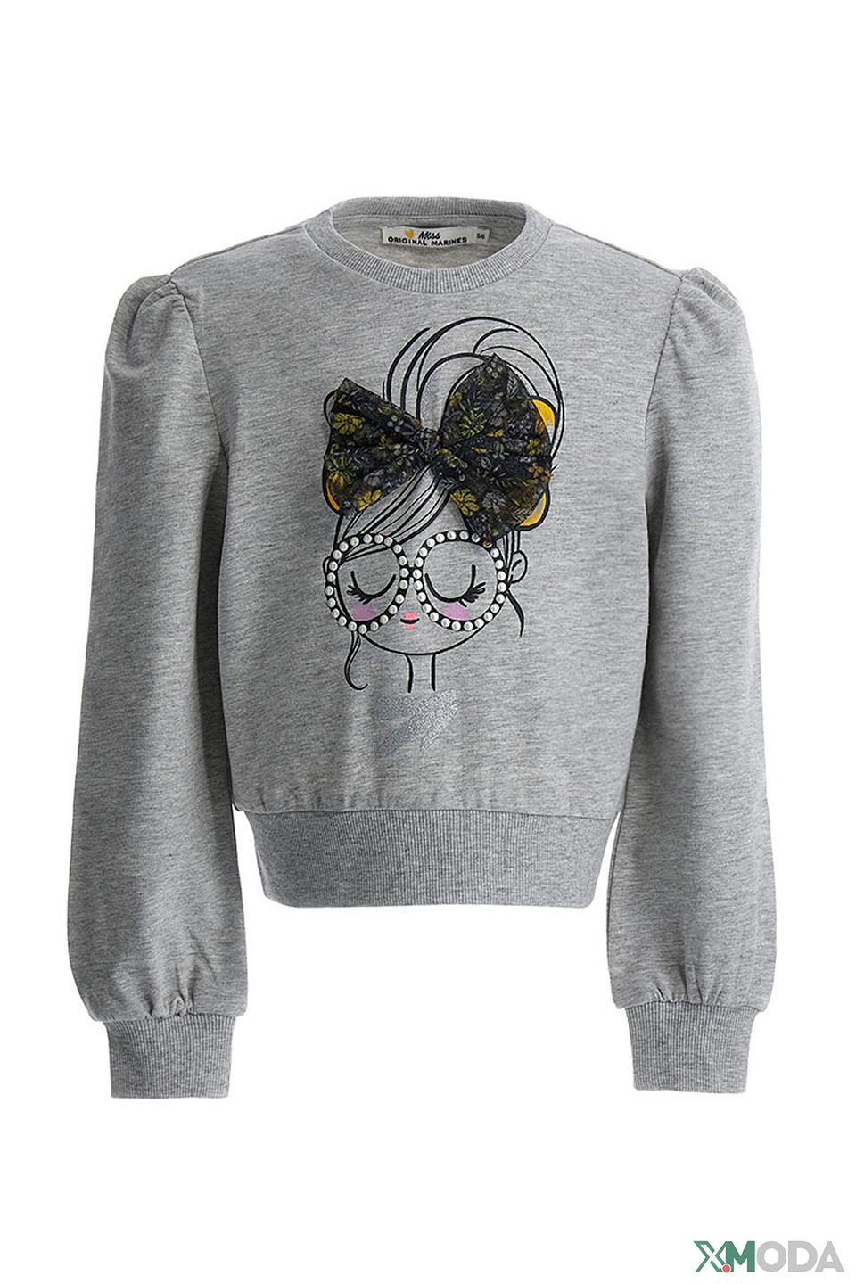 Джемпер Original Marines с бантиком серый