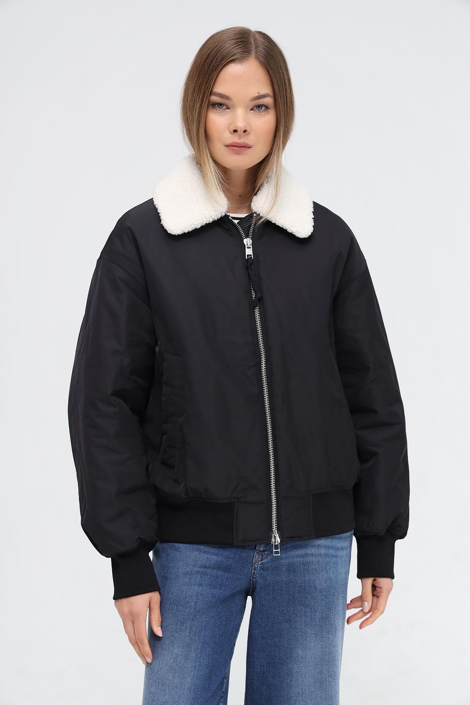 Куртка Marc O Polo DENIM с меховым воротником чёрная