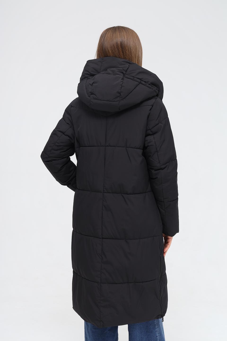 Пальто District стеганое чёрное