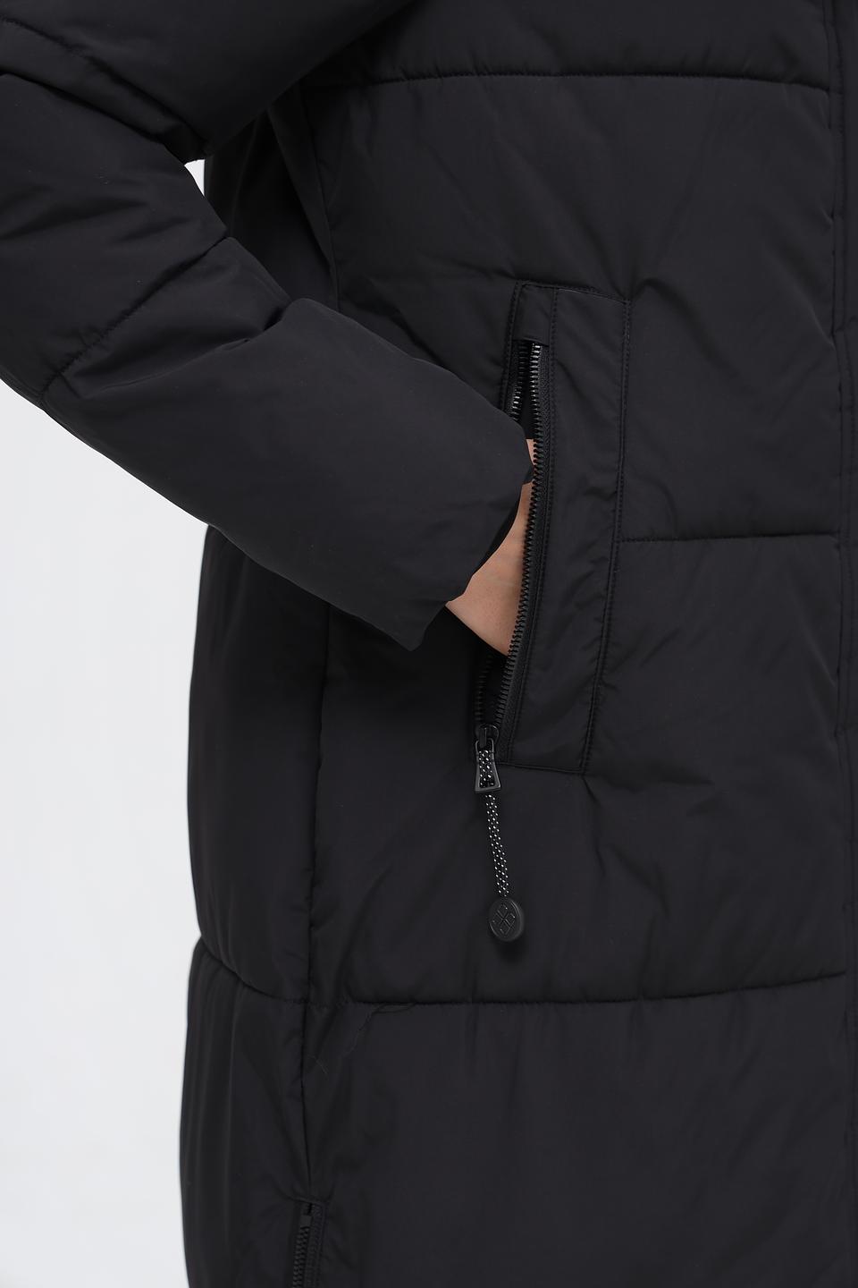 Пальто District стеганое чёрное