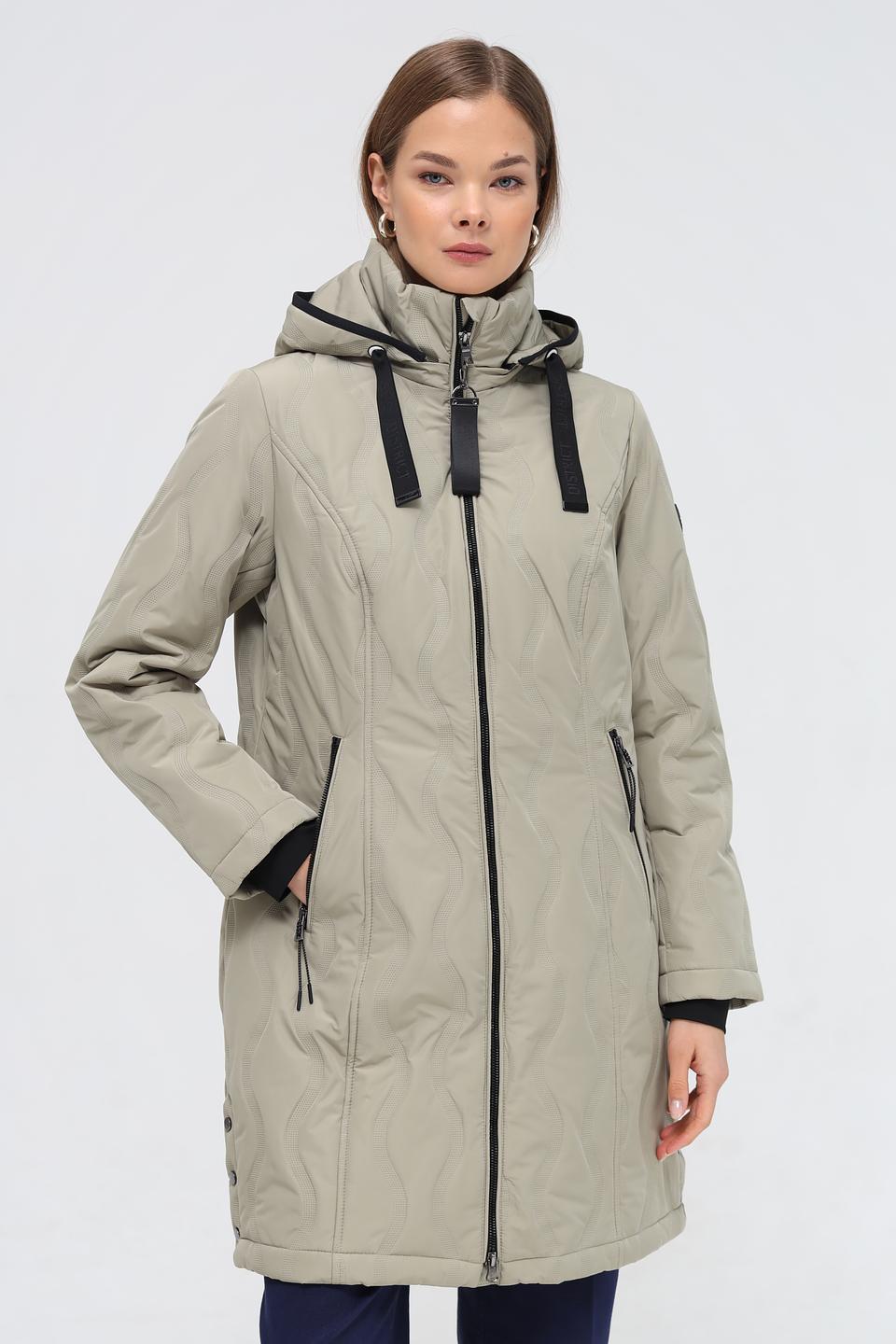 Пальто District стеганое хаки
