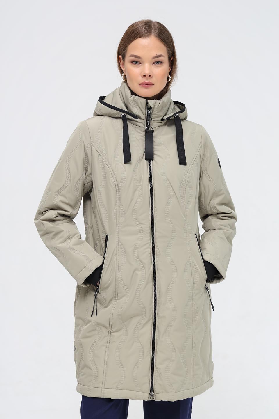 Пальто District стеганое хаки