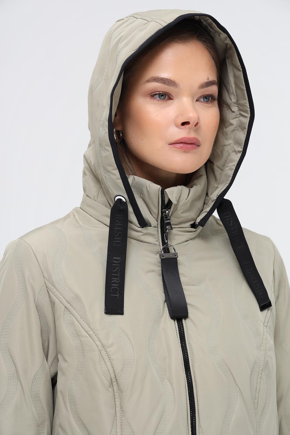 Пальто District стеганое хаки