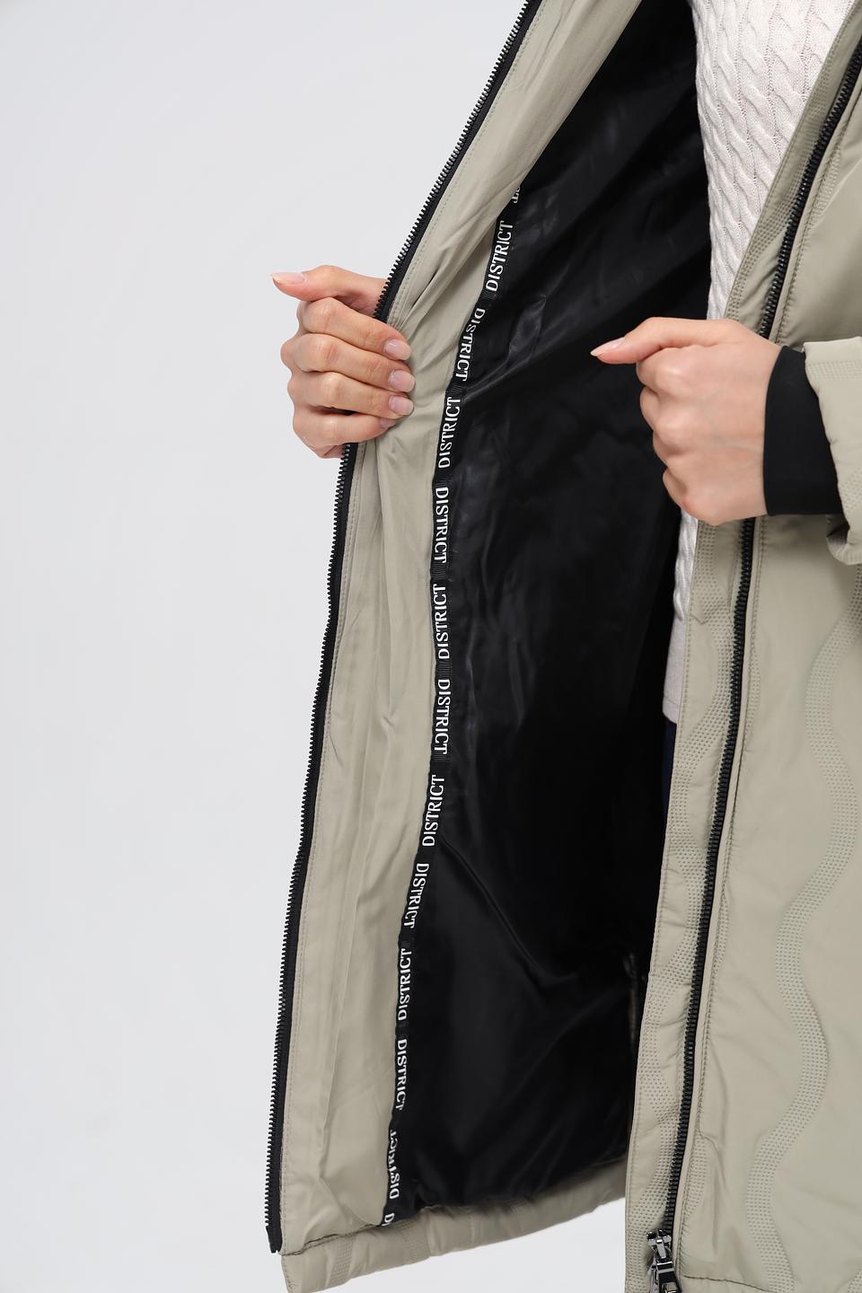 Пальто District стеганое хаки