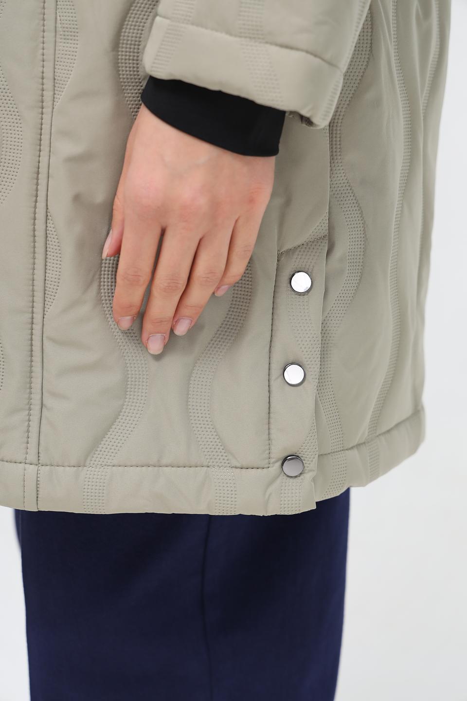 Пальто District стеганое хаки