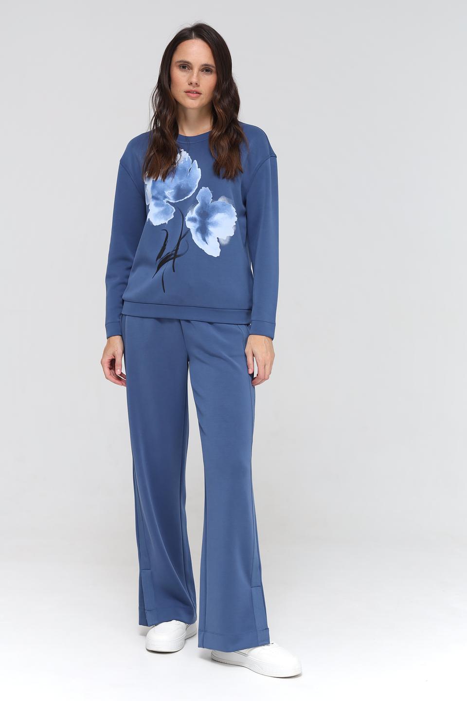 Пуловер Gerry Weber EDITION синий с цветами