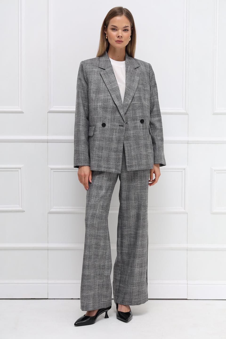 Брюки Catnoir в клетку серые