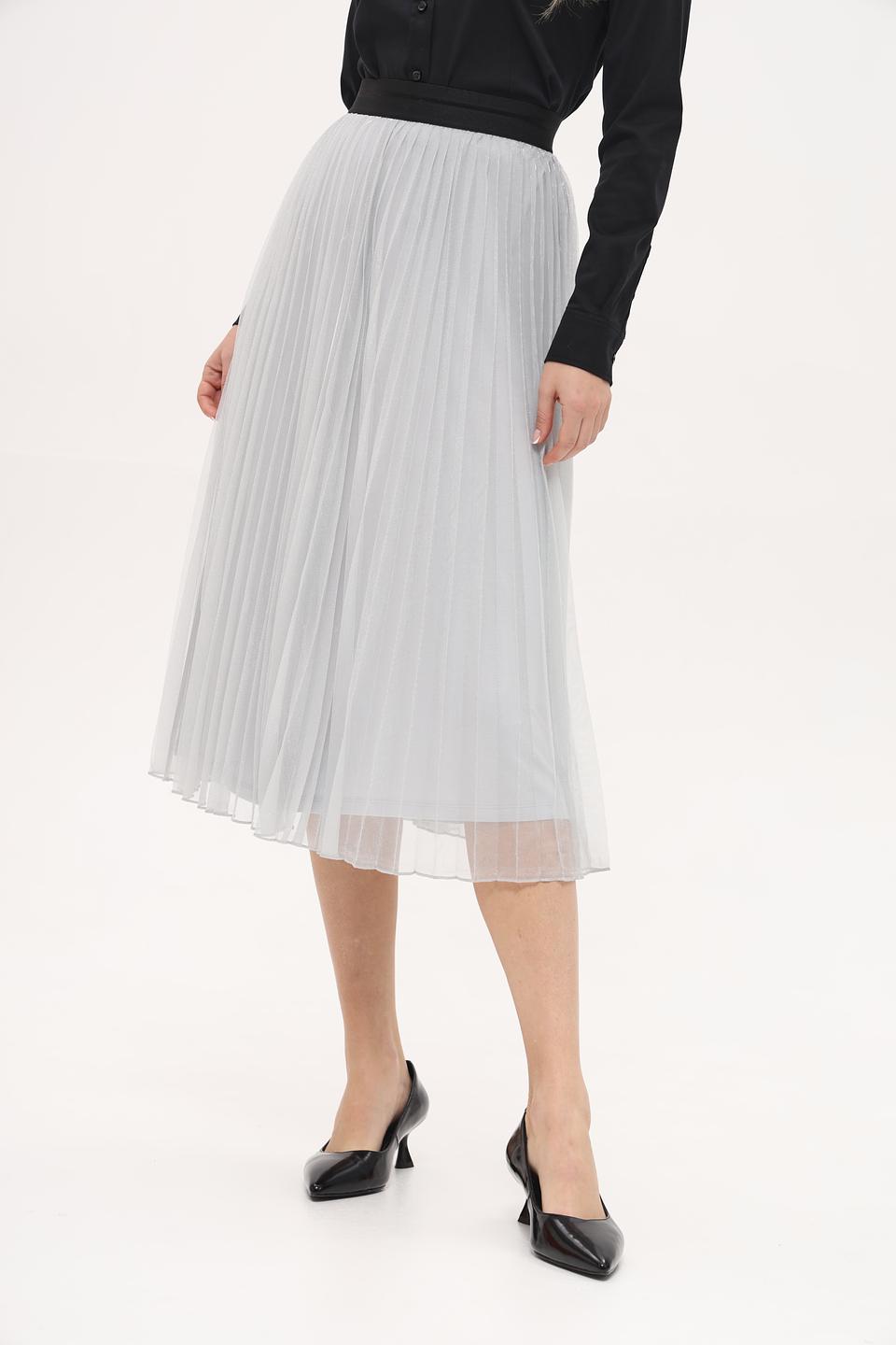 Юбка Taifun плиссе серебристая