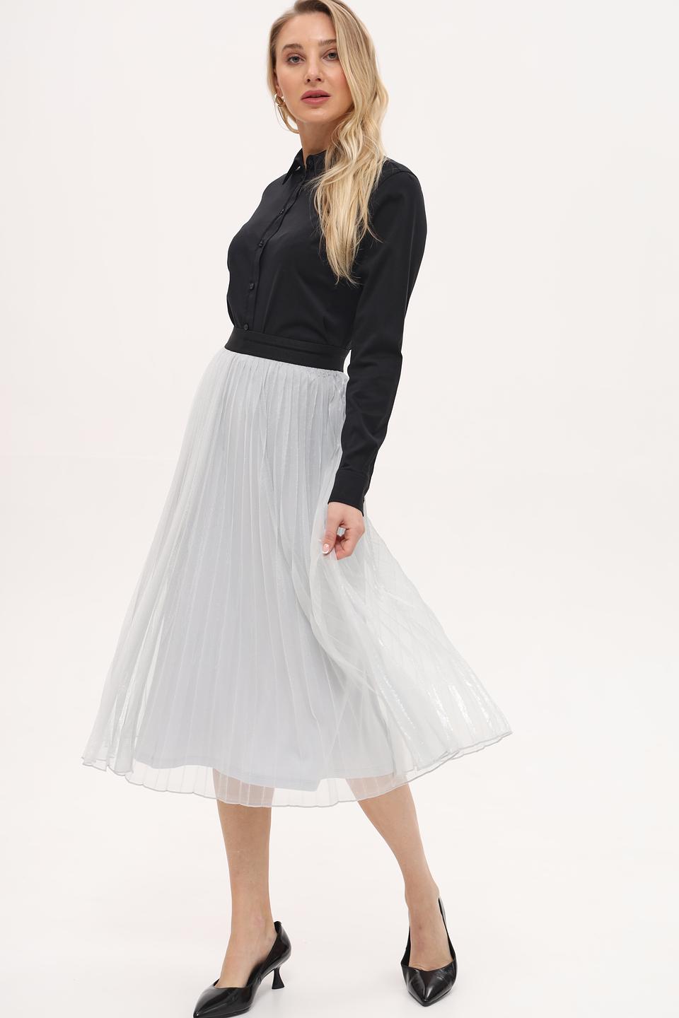 Юбка Taifun плиссе серебристая