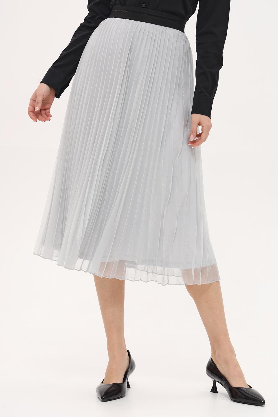 Юбка Taifun плиссе серебристая