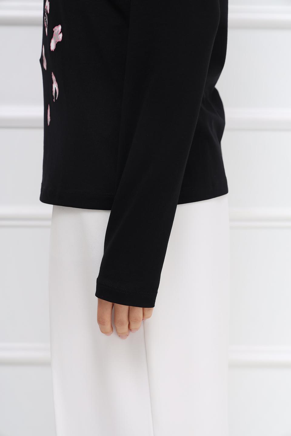 Футболка Taifun с цветами чёрная