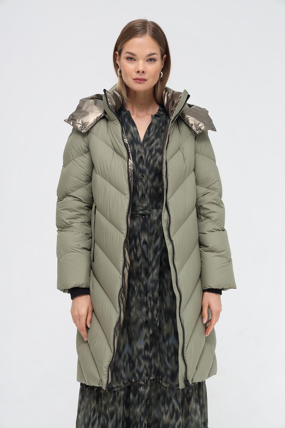 Пальто Milestone стеганое хаки