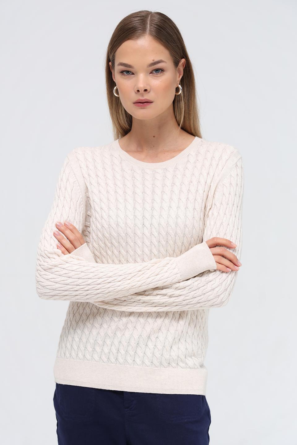 Пуловер Gerry Weber с косами бежевый