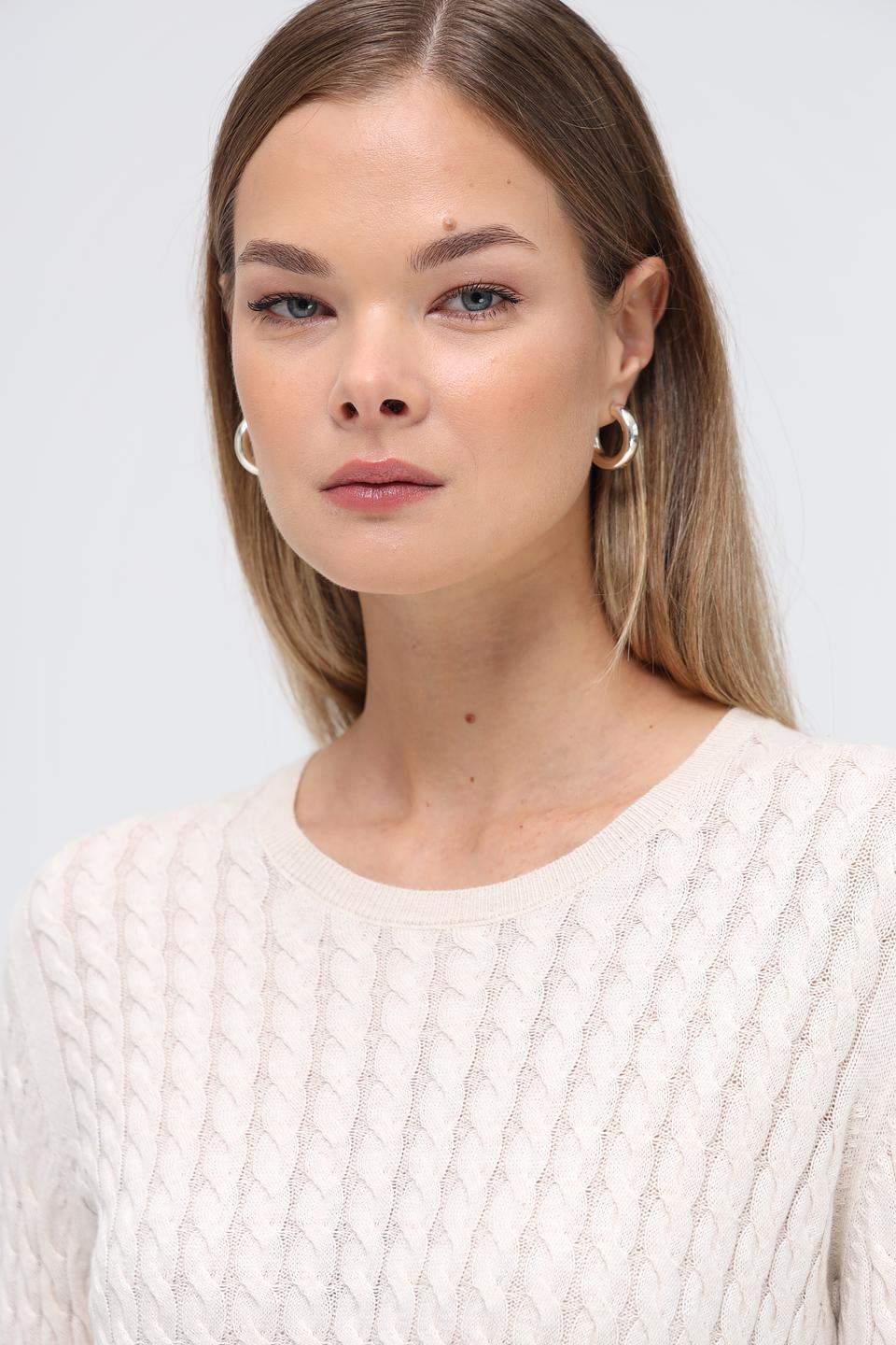 Пуловер Gerry Weber с косами бежевый