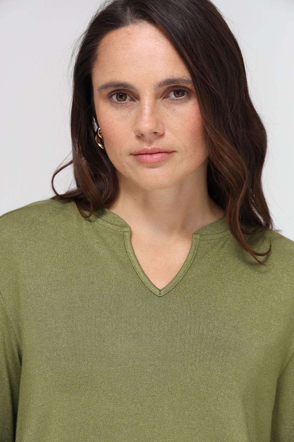 Пуловер Lecomte оливковый с завязками