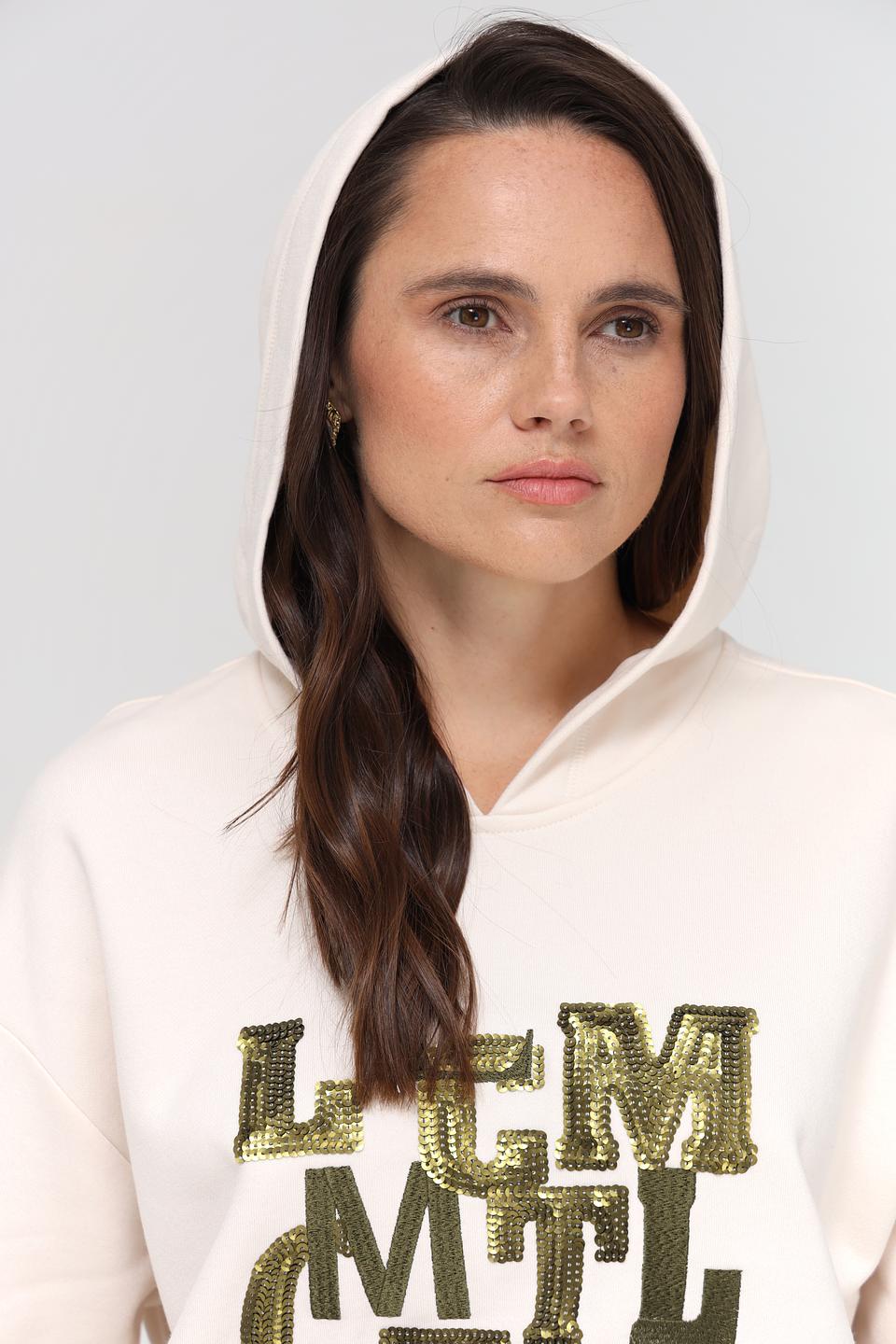 Пуловер Lecomte с логотипом бежевый