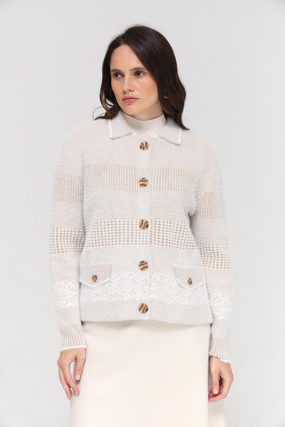 Жакет Bianca вязаный бежевый