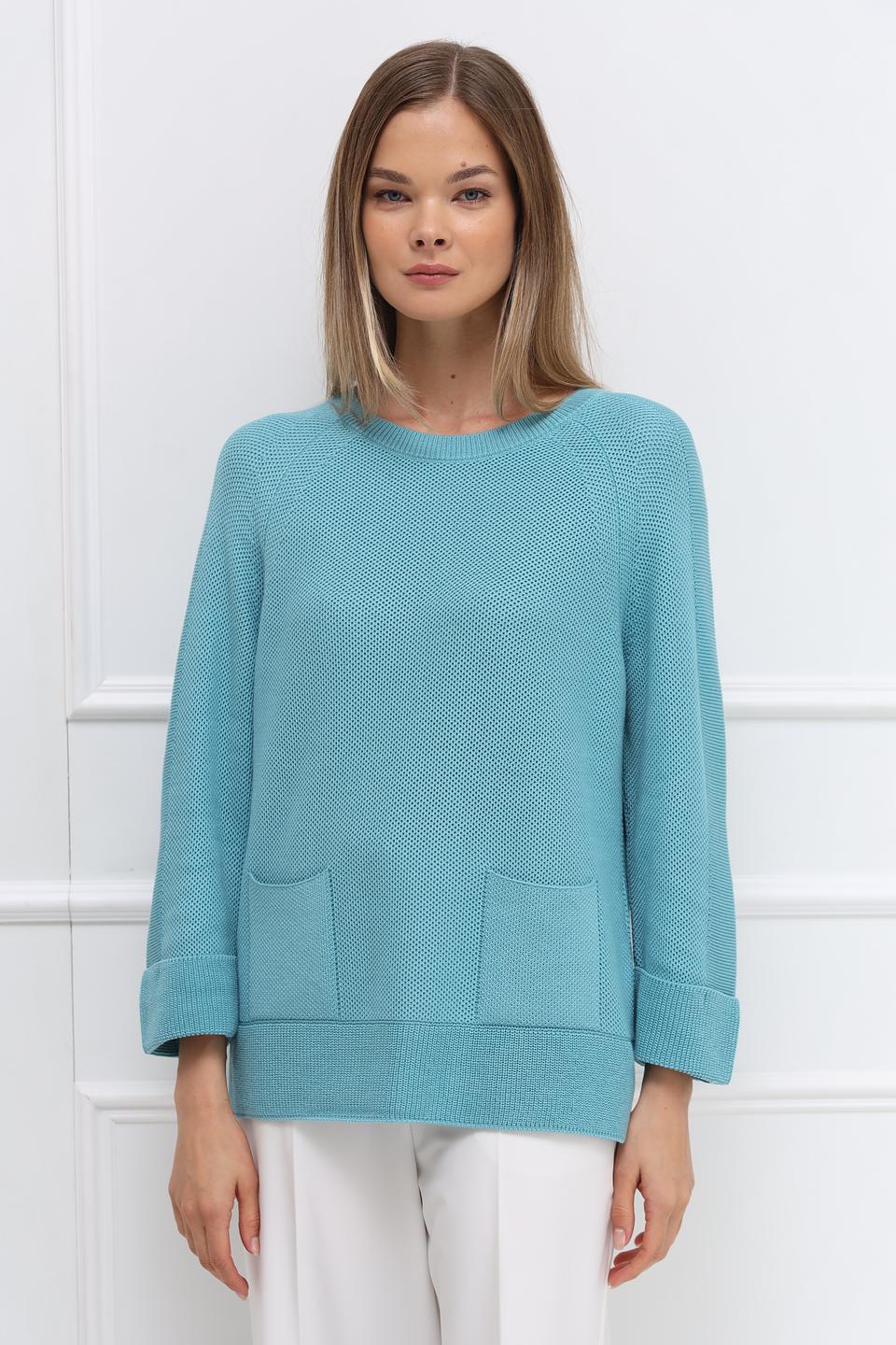 Пуловер Rabe collection бирюзовый