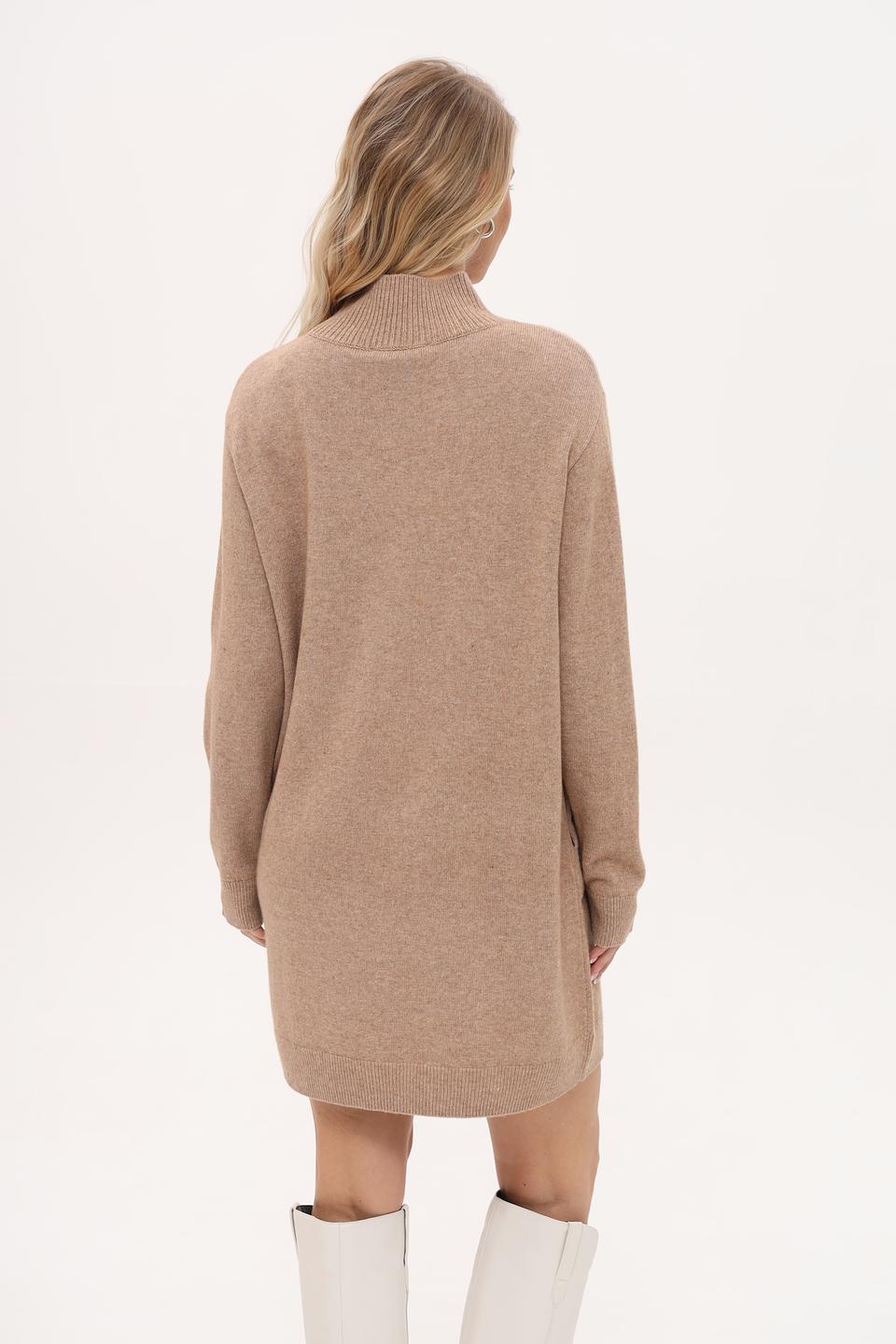 Платье Oui вязаное бежевое