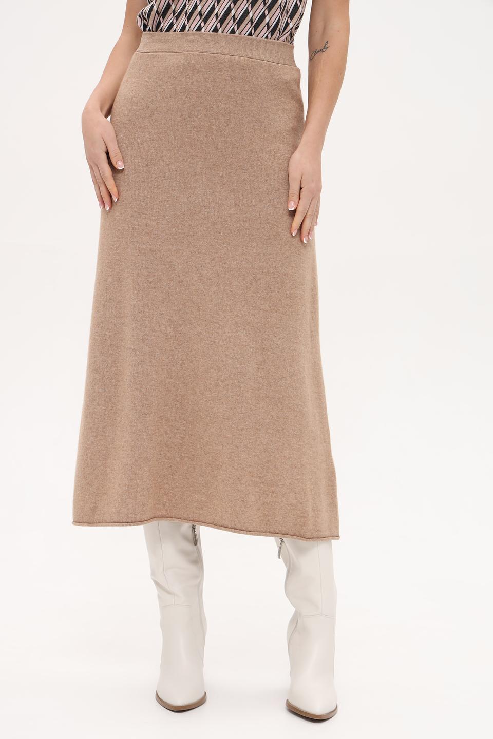 Юбка Oui вязаная бежевая