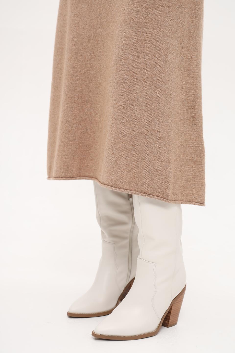 Юбка Oui вязаная бежевая