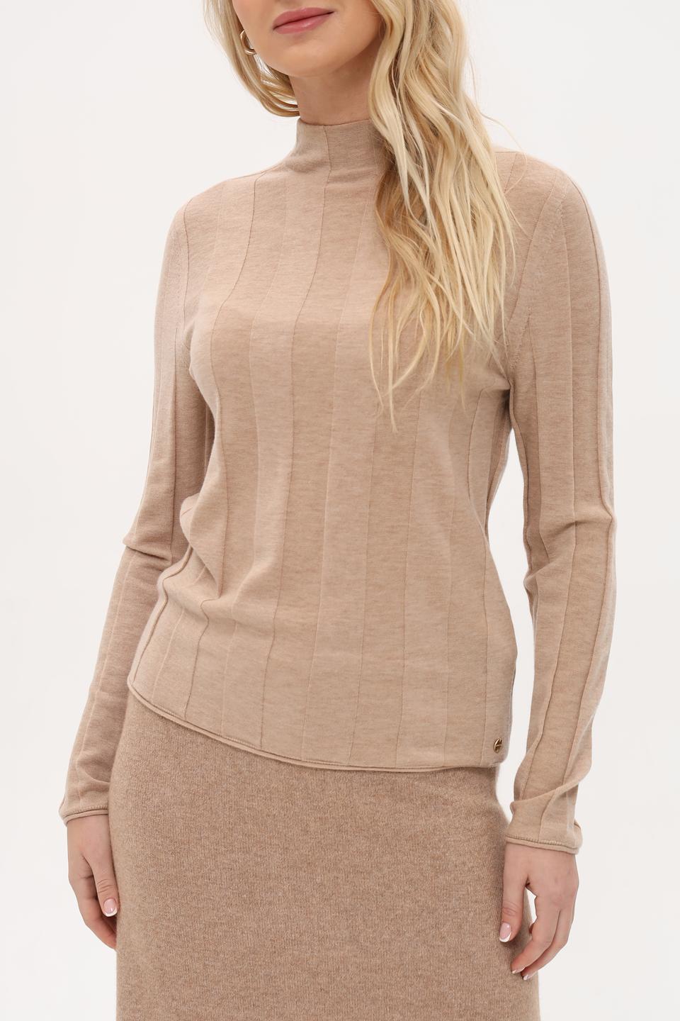 Пуловер Marc Cain бежевый с воротником