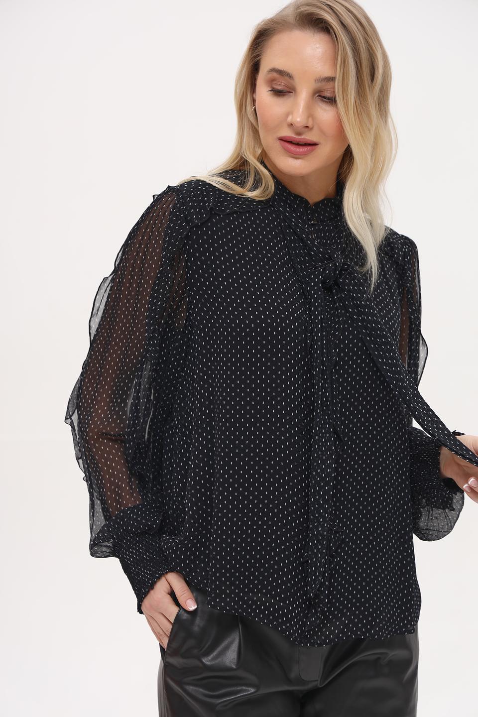 Блуза Marc Cain в горошек чёрный
