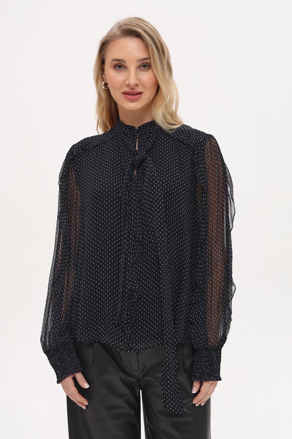 Блуза Marc Cain в горошек чёрный