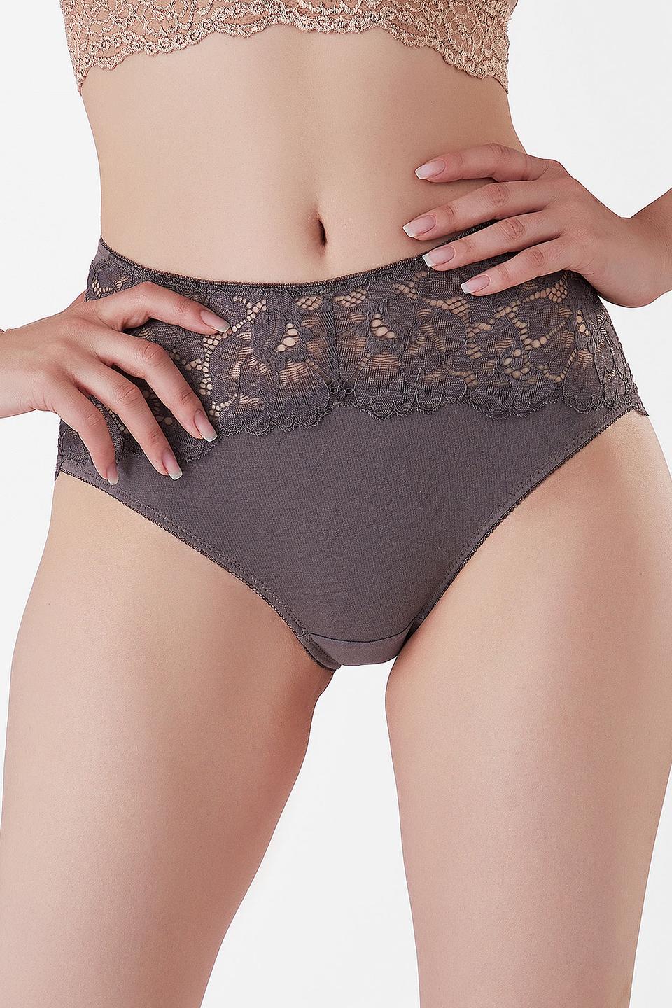 Трусы Lowry с кружевом серые