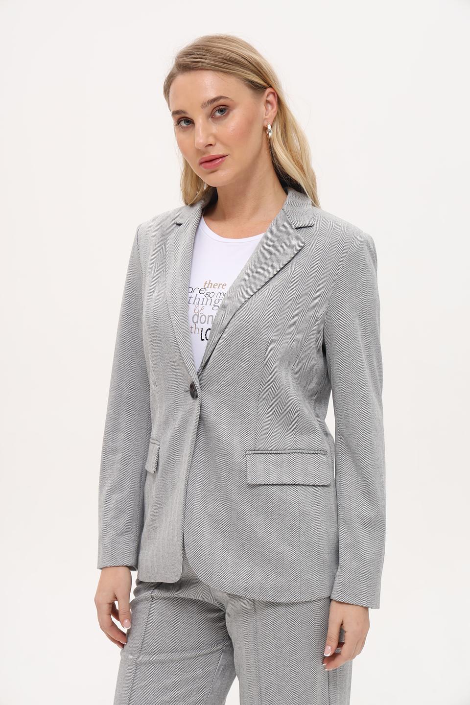 Жакет Olsen в клетку серый