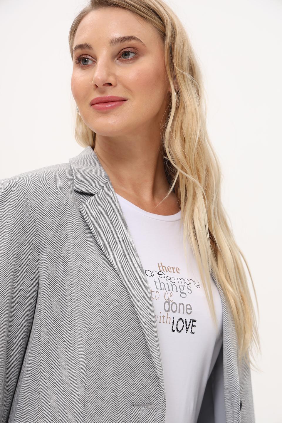 Жакет Olsen в клетку серый