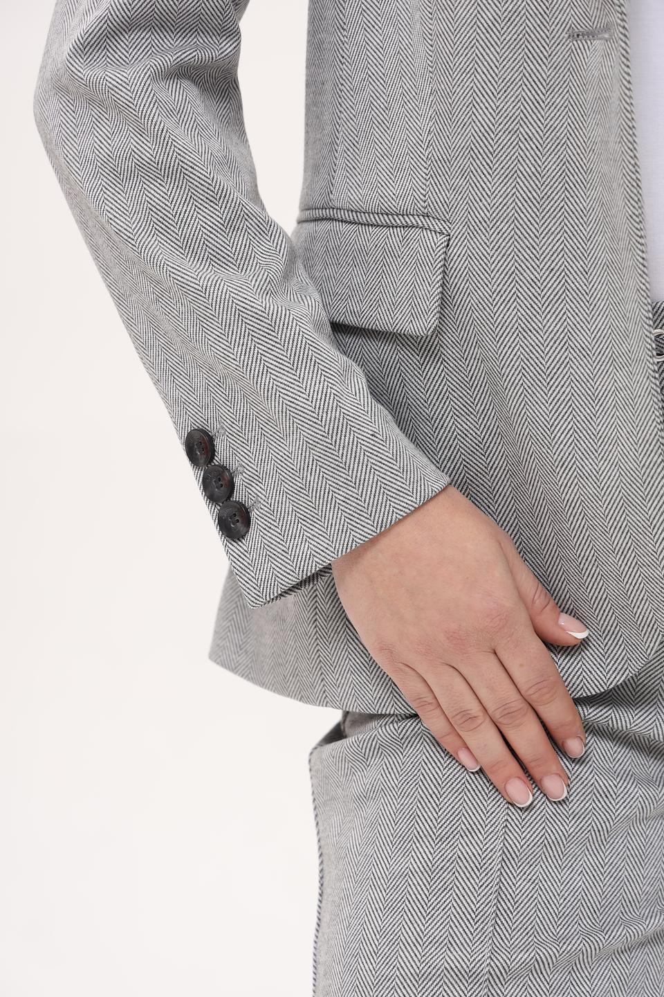 Жакет Olsen в клетку серый