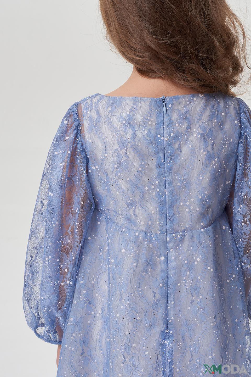 Платье Choupette дев. с цветами голубое