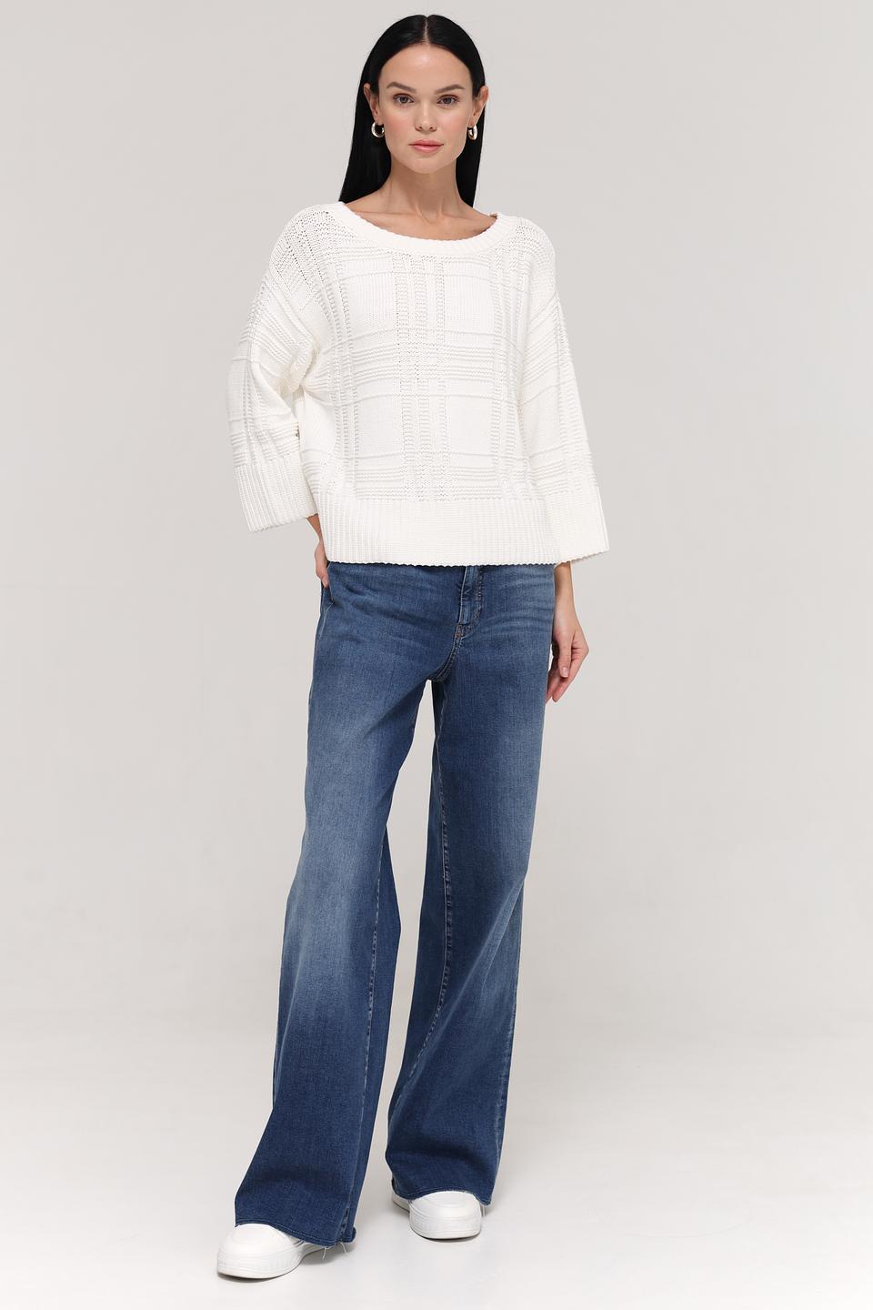 Пуловер Tom Tailor белый с узором